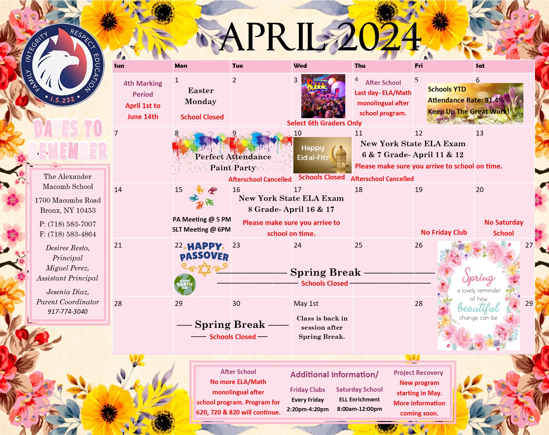 April Calendar 2024 